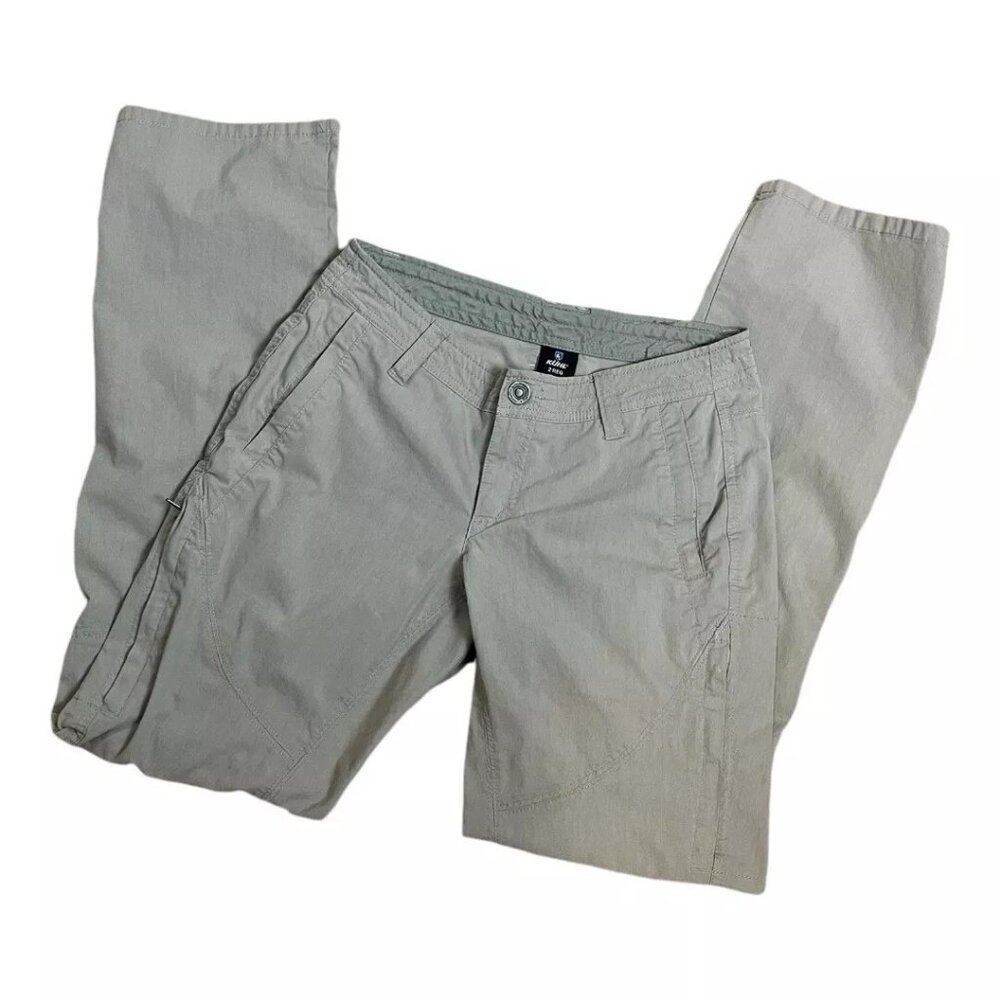Kuhl Spire Roll Up Legendary Pant Women 2 Khaki Beige Lightweight Hiking Outdoor